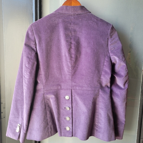 RARE 346 Brooks Brothers Blazer 8P Purple Milano Fit Corduroy Silver Button Pads - Picture 2 of 11